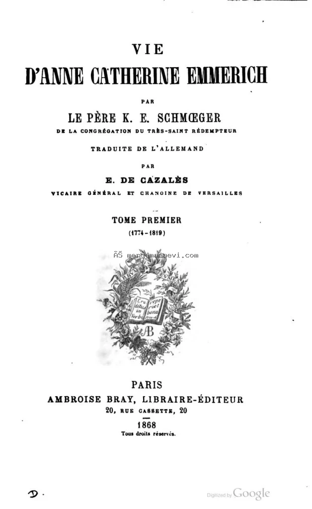 Vie d’Anne Catherine Emmerich (Cilt 1) Bölüm 2